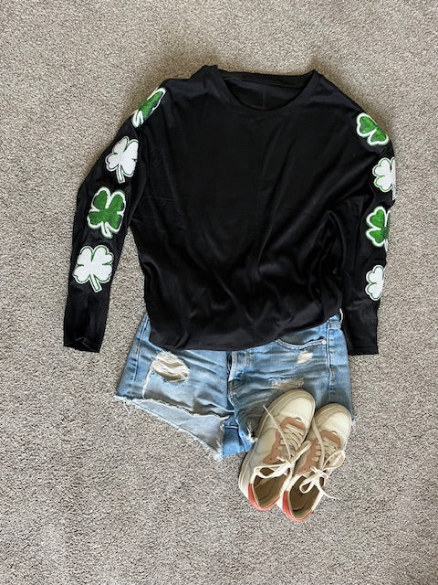 St. Patrick's Sequin Shamrock Top