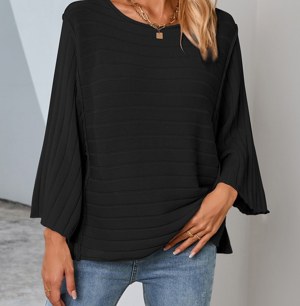 Exposed Seam Batwing Sweater